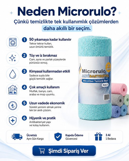 Microrulo mikrofiber rulo temizlik bezi