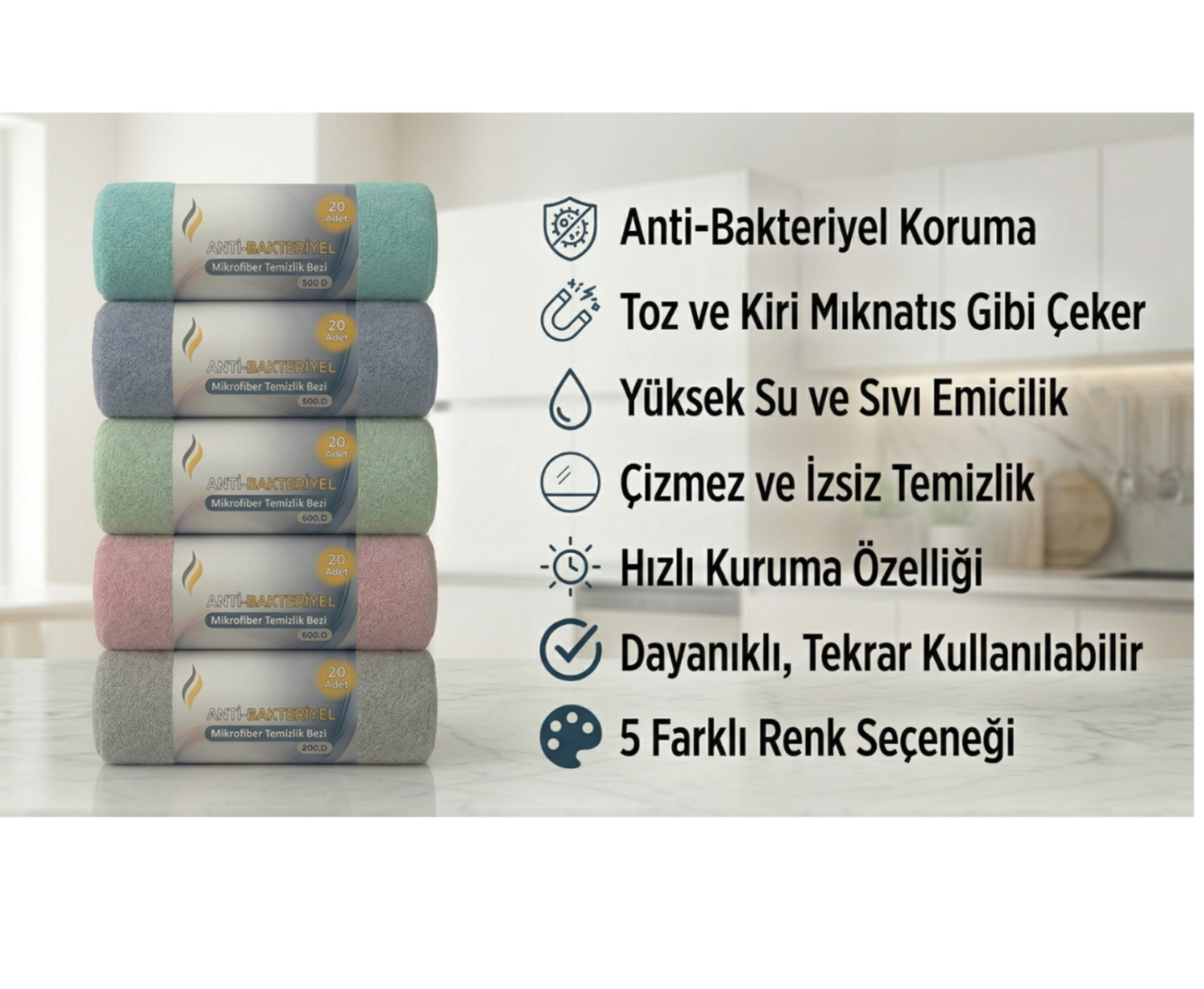 Microrulo mikrofiber rulo temizlik bezi